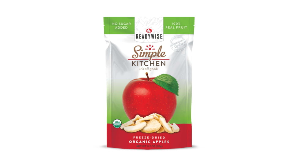 ReadyWise Simple Kitchen Organic Freeze-Dried Apples, Single Pouch, RWSK02-017