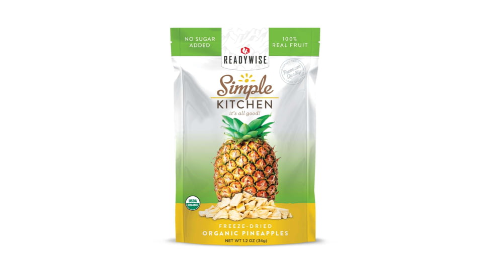 ReadyWise Simple Kitchen Organic Freeze-Dried Pineapples, Single Pouch, RWSK02-016