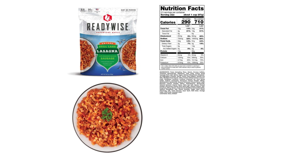 ReadyWise Still Lake Lasagna with Sausage, Single Pouch, RW03-905