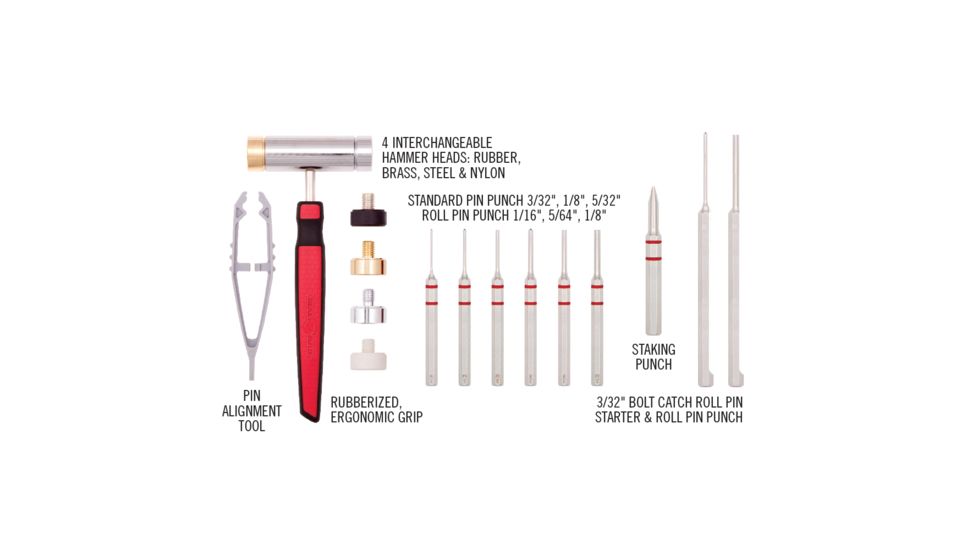 Real Avid Accu-Punch Hammer and Armorers AR15 Pin Punch Set, AVHPS-AR