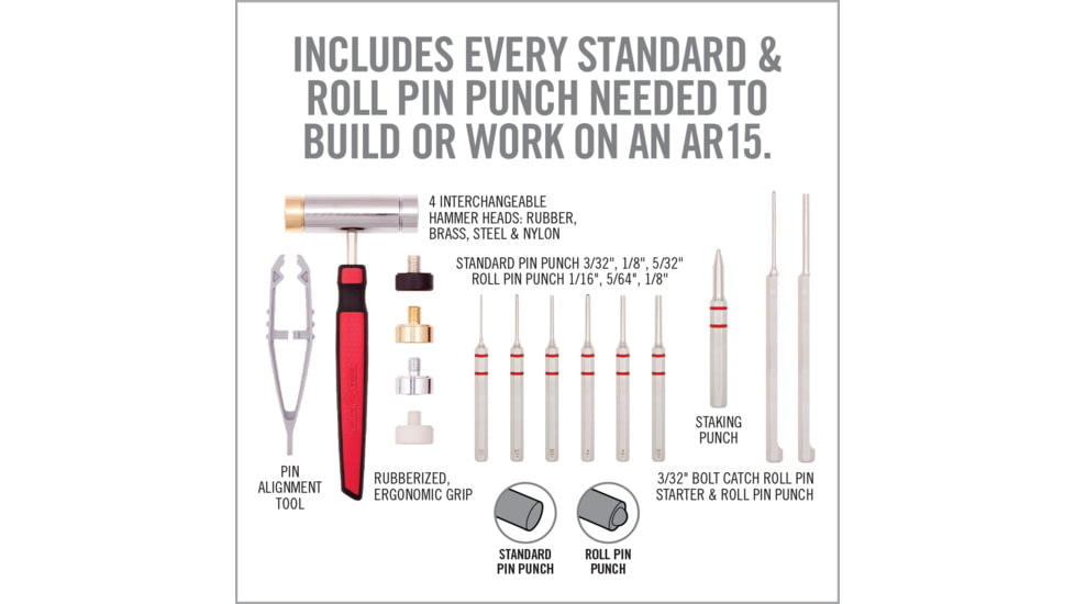 Real Avid Accu-Punch Hammer and Armorers AR15 Pin Punch Set, AVHPS-AR