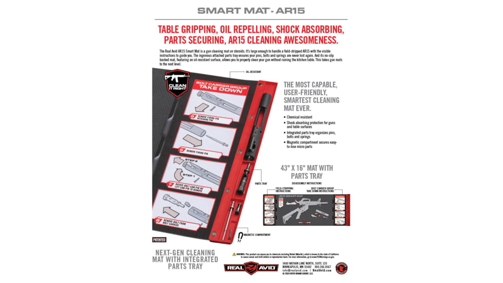 Real Avid AR15 Smart Mat, Oil Reststant AVAR15SM