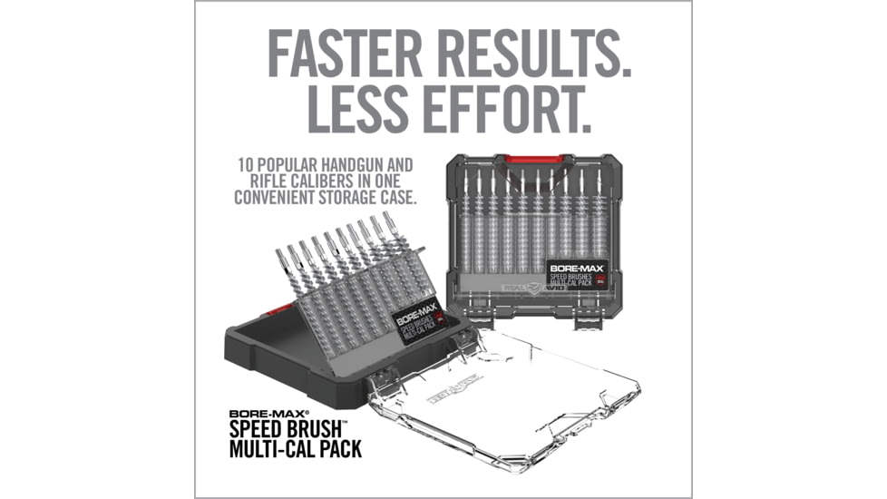 Real Avid Bore-Max Speed Brushes Multi-Cal Pack, Grey, Medium, AVBMSBS