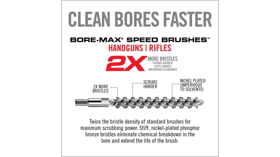 Real Avid Bore-Max Speed Brushes Multi-Cal Pack, Grey, Medium, AVBMSBS