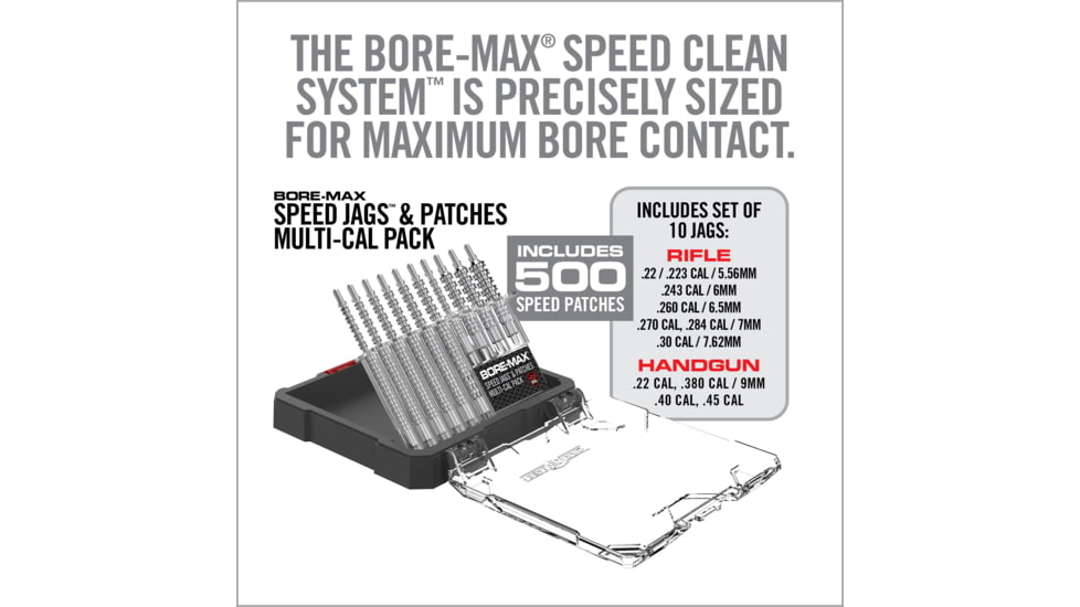 Real Avid Bore-Max Speed Jags &amp; Patches Multi-Cal Pack, Grey, Medium, AVBMJAGS