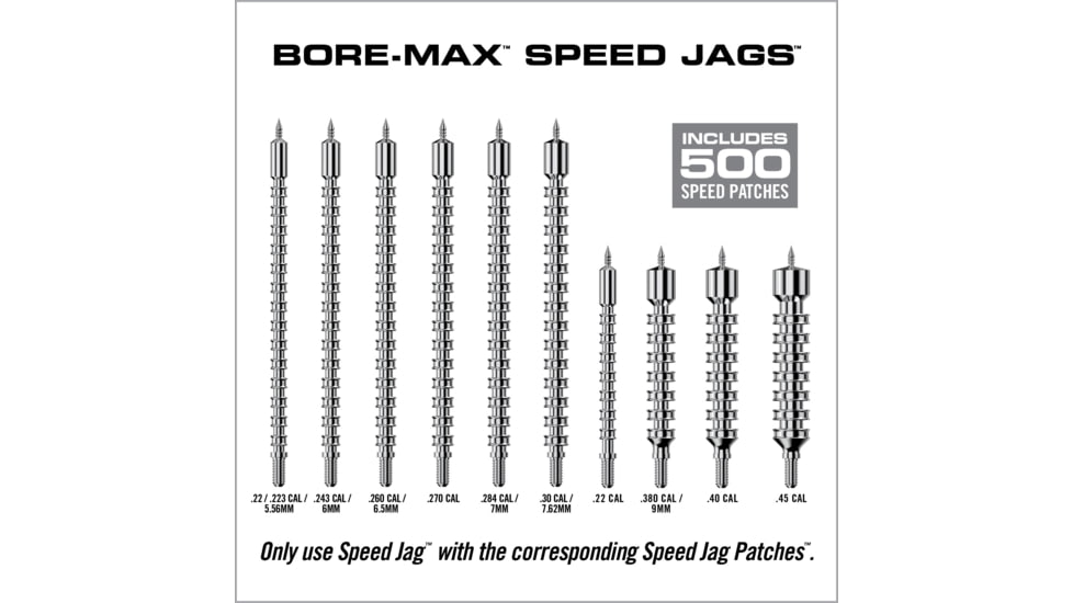 Real Avid Bore-Max Speed Jags &amp; Patches Multi-Cal Pack, Grey, Medium, AVBMJAGS