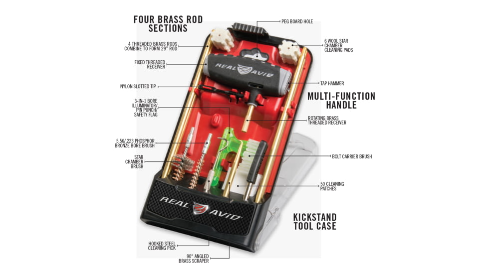 OpticsPlanet Exclusive Real Avid AR15 Cleaning Pro Pack, .223/5.56, AVARCLPROPK