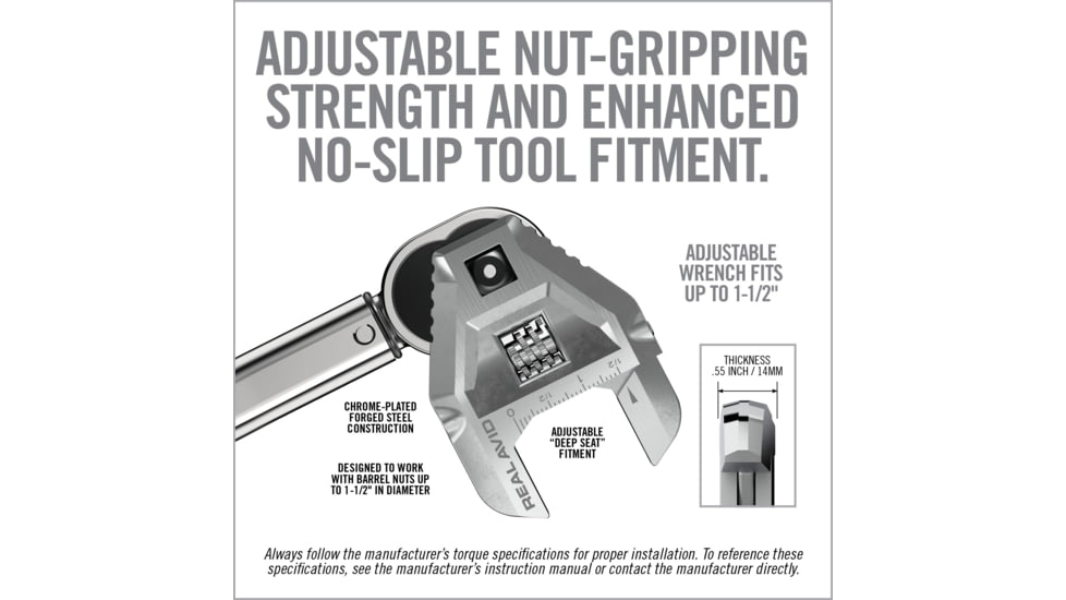 Real Avid Master-Fit Armorers Crowfoot Adjustable Wrench, Silver, Small, AVMFAW