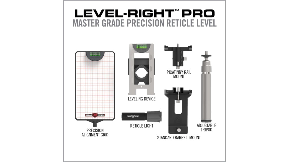 Real Avid Master Grade Scope Mounting Combo, Precision Torque Driver &amp; Reticle Leveling System, Black, AVLVLRSTCOMBO