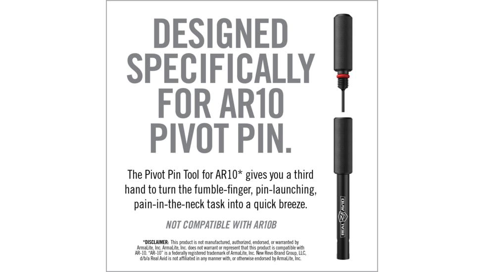 Real Avid Pivot Pin Tool for AR10, Black, Small, AVAR10PPT