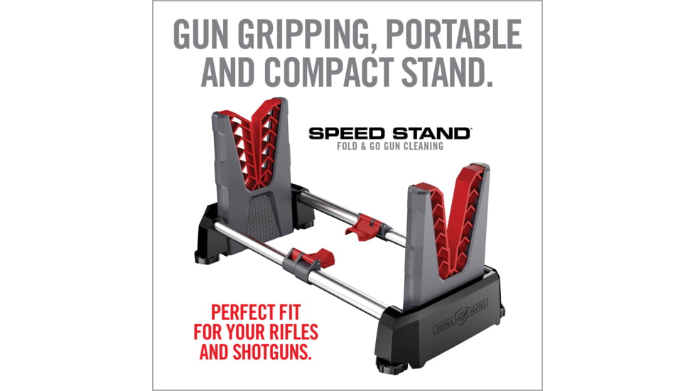 Real Avid Portable Gun Cleaning Speed Stand, Grey, Red, Black, Large, AVSSFG
