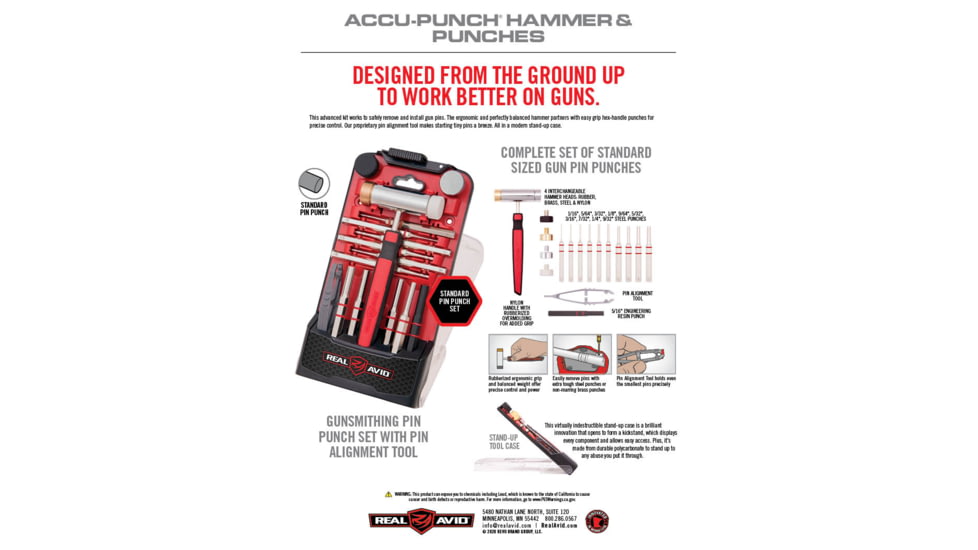 Real Avid Precise and Balanced Accu-Punch Hammer &amp; Punches, AVHPS