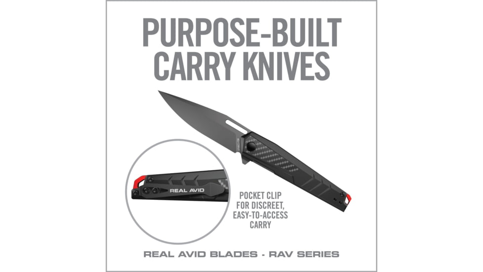 Real Avid Rav-5 Knife Assisted Folding 3.4 Bld Black Alum.
