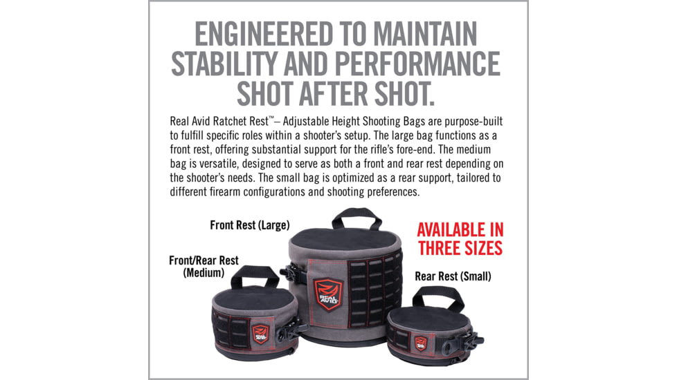 Real Avid Ratchet Rest - Adjustable Height Shooting Bag