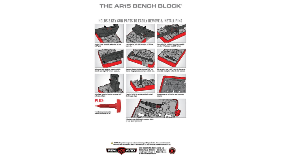 Real Avid Rubberized Non-Slip AR15 Master Bench Block, AVAR15MBB