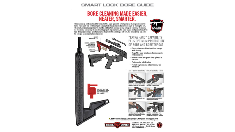 Real Avid Smart AR15 Pivot Locking Bore Cleaning Guide, AVSLBG