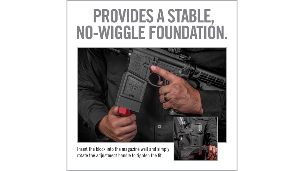 Real Avid Smart-Fit AR15 Vise Block with Sleeve for AR10, Grey, Red, Medium, AV1015SFVB