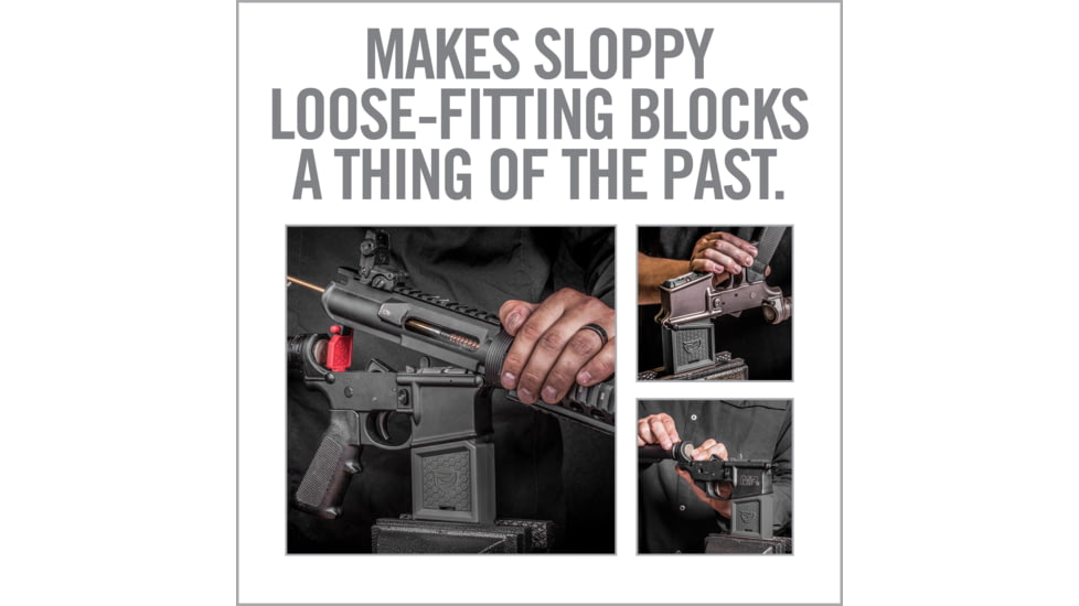 Real Avid Smart-Fit AR15 Vise Block with Sleeve for AR10, Grey, Red, Medium, AV1015SFVB