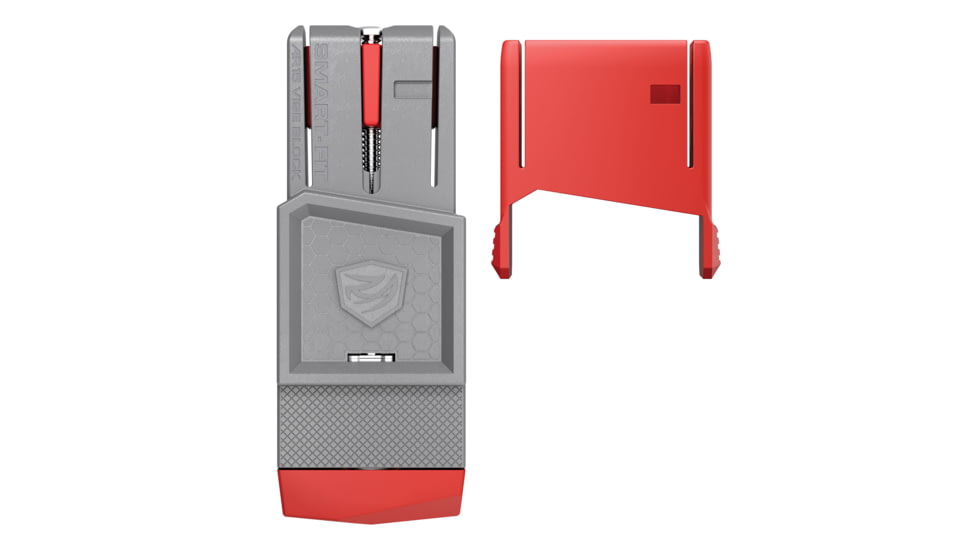 Real Avid Smart-Fit AR-15 Vise Block w/AR-10 Sleeve, Grey/Red, Medium, AV1015SFVB