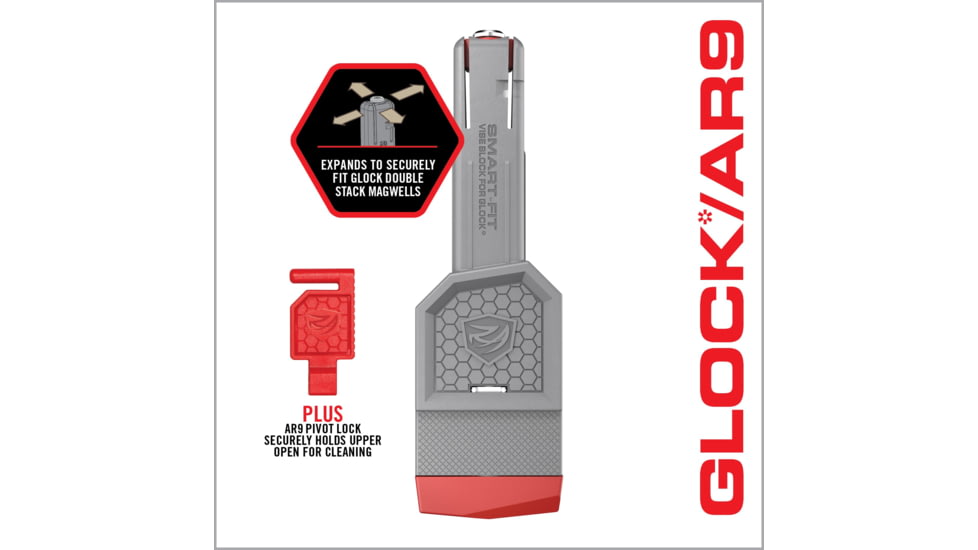 Real Avid Smart-Fit AR-9 Vise Block, Grey/Red, AVGLOCKSFVB