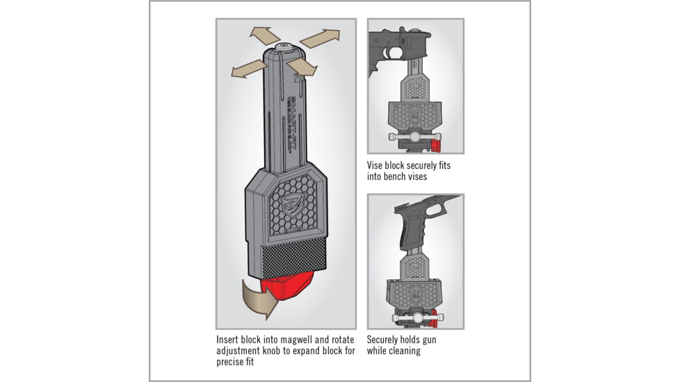 Real Avid Smart-Fit AR-9 Vise Block, Grey/Red, AVGLOCKSFVB
