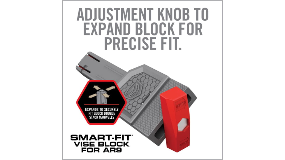 Real Avid Smart-Fit AR-9 Vise Block, Grey/Red, AVGLOCKSFVB