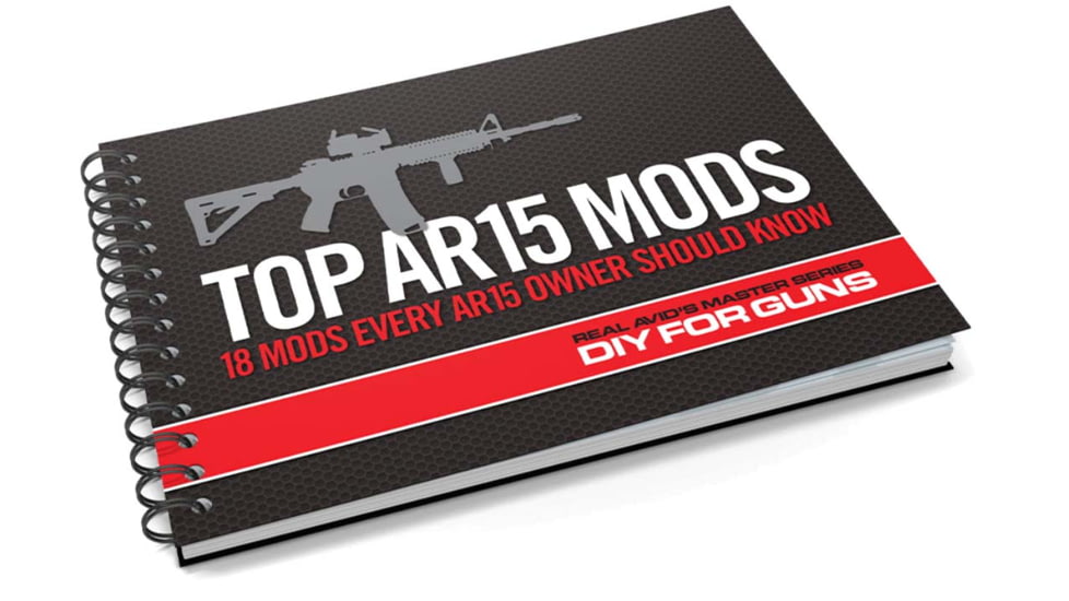 Real Avid Top AR15 Mods Instructional Book, Black, 18 Mods, AR15, AVTOPMODS