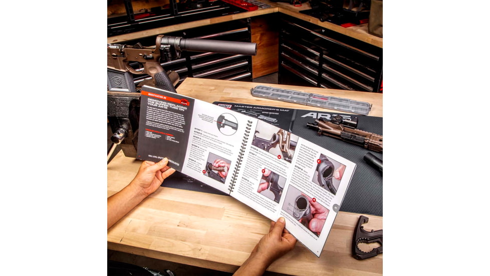 Real Avid Top AR15 Mods Instructional Book, Black, 18 Mods, AR15, AVTOPMODS