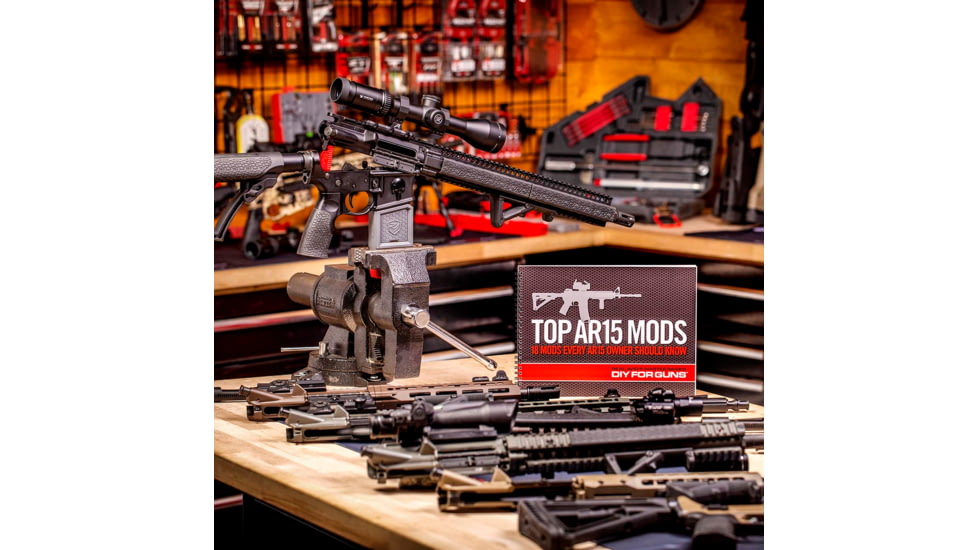 Real Avid Top AR15 Mods Instructional Book, Black, 18 Mods, AR15, AVTOPMODS