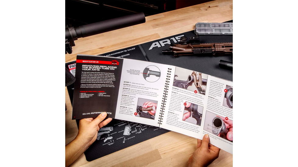 Real Avid Top AR15 Mods Instructional Book, Black, 18 Mods, AR15, AVTOPMODS