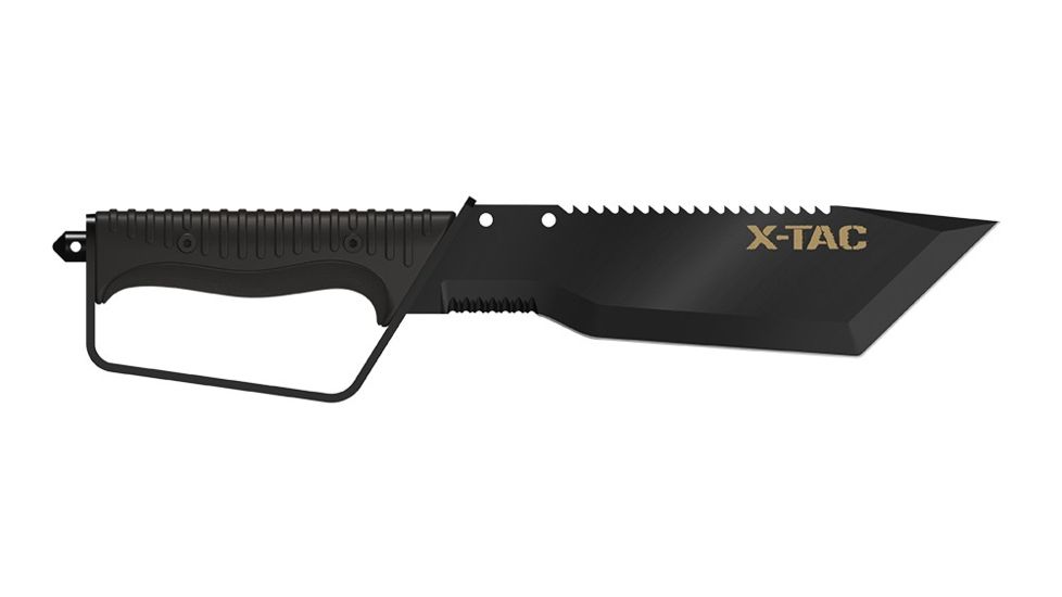 Real Avid X-TAC Tactical Knife &amp; LED Flashlight, Black, 9" AVATAC