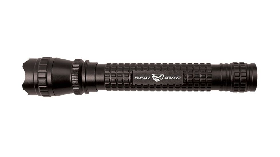 Real Avid X-TAC Tactical Knife &amp; LED Flashlight, Black, 9" AVATAC
