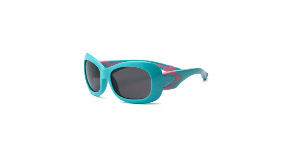 Real Kids Shades Aqua/Pink Double Injection Flex Fit Frame with PC Smoke Lens 7+, Girls 7BREAQPK