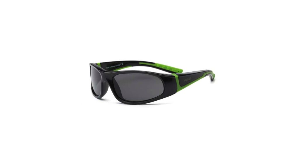 Real Kids Shades Black/Lime Green Double Injection Flex Fit Frame with PC Smoke Lens 4+, Boys 4BOLBKLM