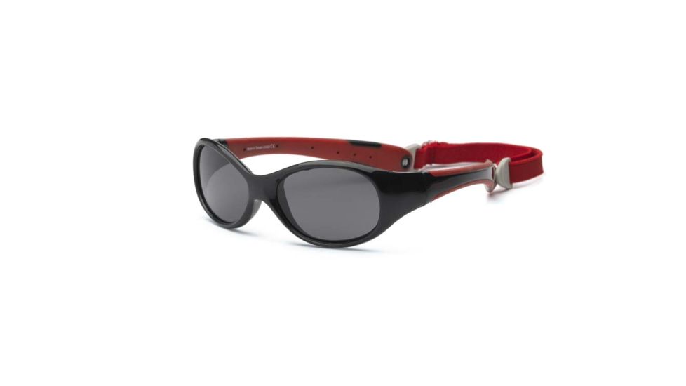 Real Kids Shades Black/Red Double Injection Flex Fit Removable Band Frame with PC Smoke Lens 2+, Boys 2EXPBKRD