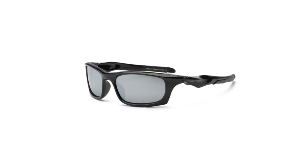 Real Kids Shades Black Sport Polycarbonate Frame with PC/Polarized Lens 7+, Unisex 7STOBLKP2
