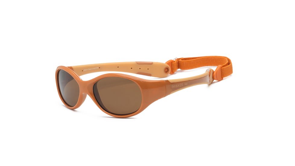 Real Kids Shades Boy's Unbreakable Explorer Sunglasses, Brown/Orange Frame with Polarized Brown Lens, Kid 4EXPBRORP2