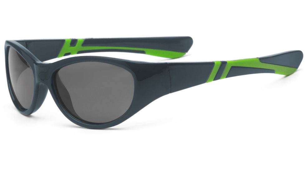 Real Kids Shades Boy's Unbreakable Sunglasses, Graphite/Lime Frame with Smoke Lens, Kid 4DISGRLM