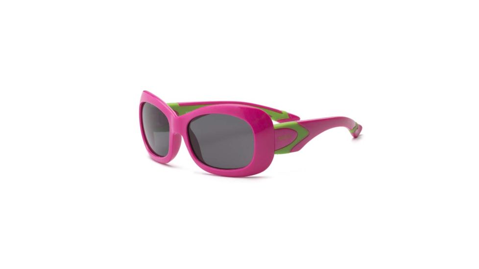 Real Kids Shades Cherry Pink/Lime Green Double Injection Flex Fit Frame with PC Smoke Lens 4+, Girls 4BRECPLM