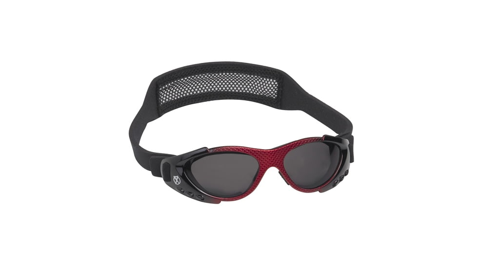 Real Kids Shades Xtreme Sport Sunglasses 7 - 12 Years - Red Matte Metallic &amp; Shiny Black w/ Black Mesh Band 712XTRSBLKRED