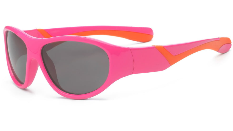 Real Kids Shades Girl's Unbreakable Sunglasses, Pink/Orange Frame with Smoke Lens, Youth 7DISPKOR