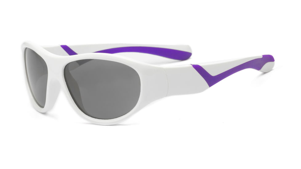 Real Kids Shades Girl's Unbreakable Sunglasses, White/Purple Frame with Smoke Lens, Toddler 2DISWHPU