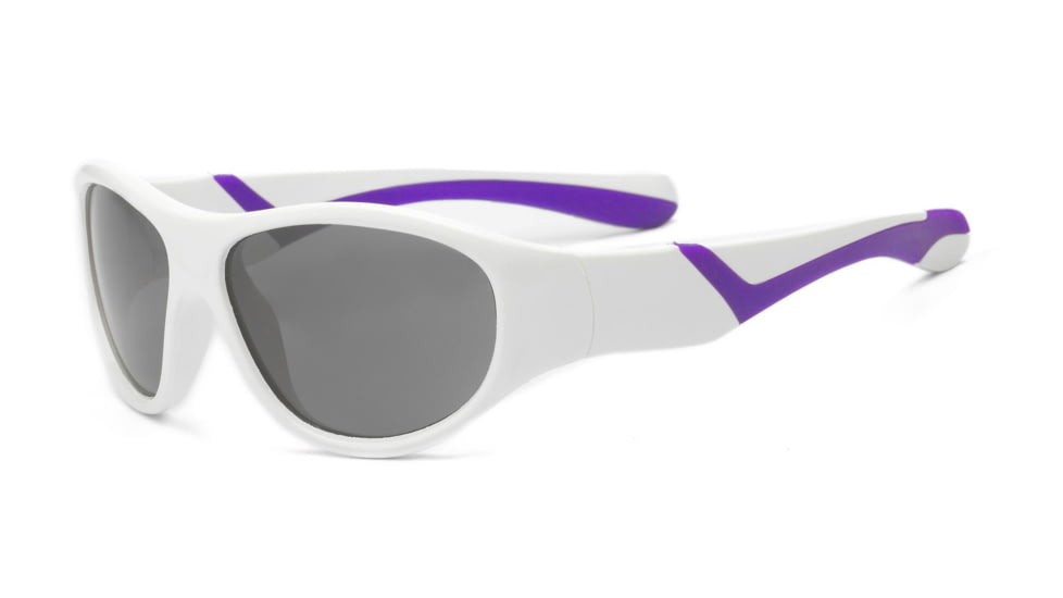 Real Kids Shades Girl's Unbreakable Sunglasses, White/Purple Frame with Smoke Lens, Youth 7DISWHPU
