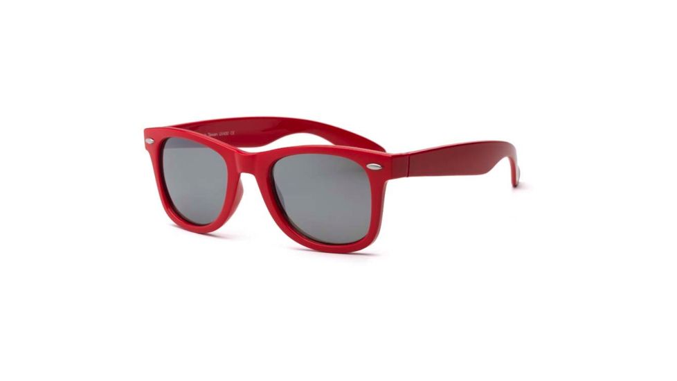 Real Kids Shades Red Square Frame/ Red Temples Polycarbonate Frame with Silver Mirror Lens 10+, Unisex 10SWGRDRD