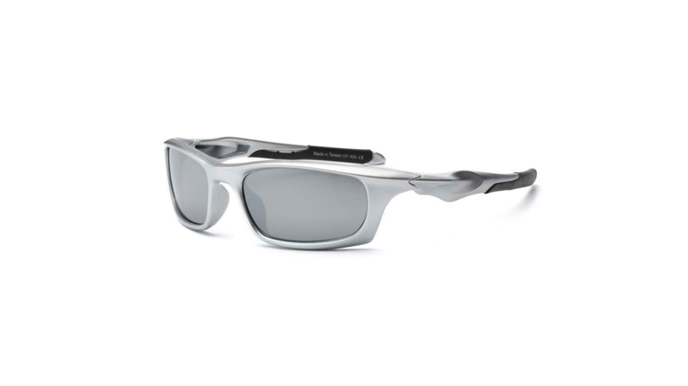 Real Kids Shades Silver Sport Polycarbonate Frame with PC/Polarized Lens 7+, Unisex 7STOSLVP2