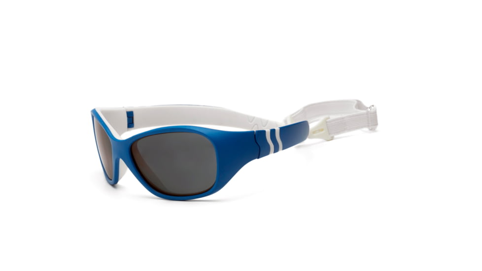 Real Kids Shades Unbreakable Adventure Sunglasses, Caribbean Blue/White Frame with Polarized Smoke Le, Kid 4ADVCBWHP2
