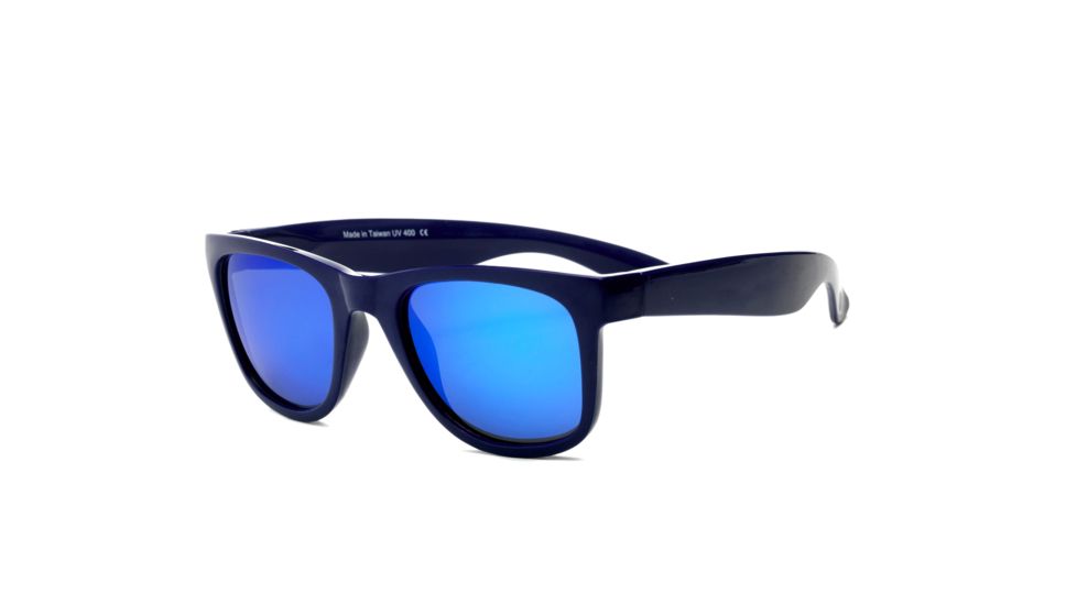 Real Kids Shades Unbreakable Waverunner FlexFit Sunglasses, Blue Frame with Blue Revo Lens, Young Adult 10WAVBLBLR