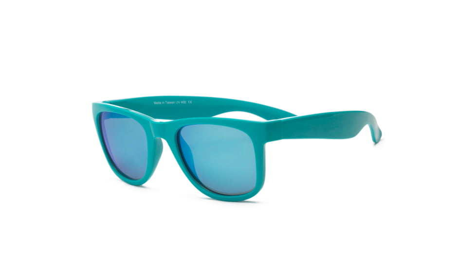 Unbreakable Waverunner FlexFit Sunglasses, Blue/White Frame with Blue White Revo Lens, Young Adult