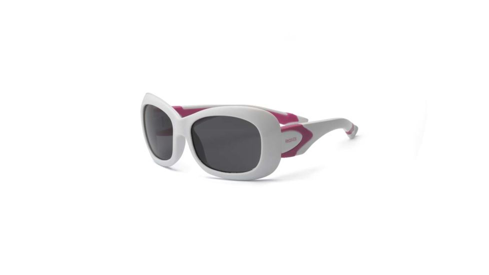 Real Kids Shades White/Pink Double Injection Flex Fit Frame with PC Smoke Lens 4+, Girls 4BREWHPK