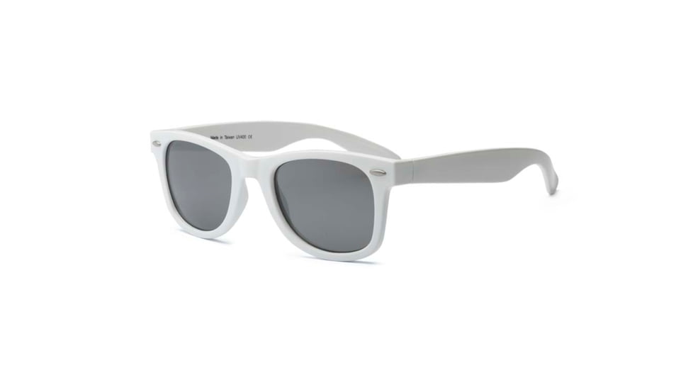 Real Kids Shades White Square Frame/White Temples Polycarbonate Frame with Silver Mirror Lens 10+, Unisex 10SWGWHWH